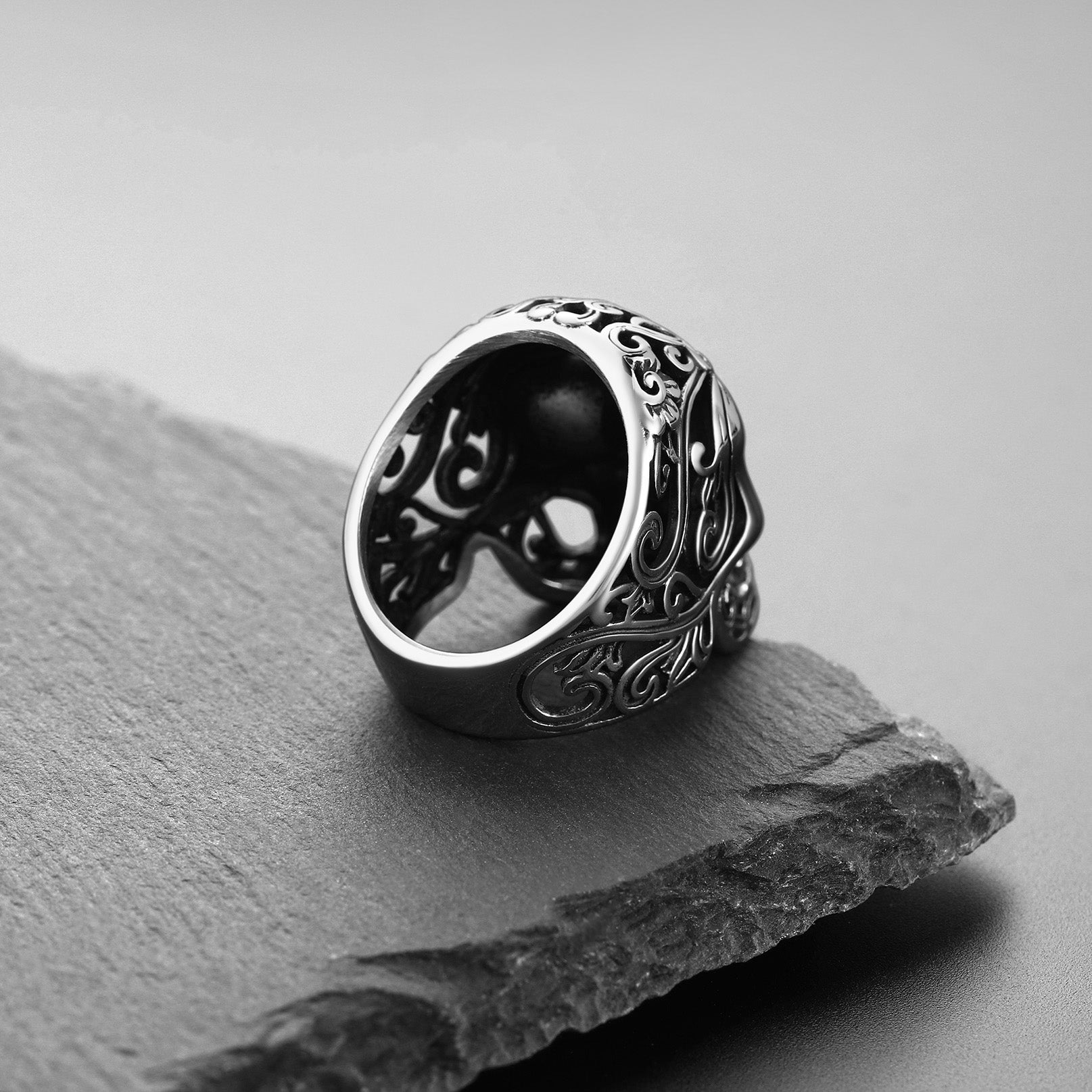 Punk Skull Hollow Sugar Ring for Men