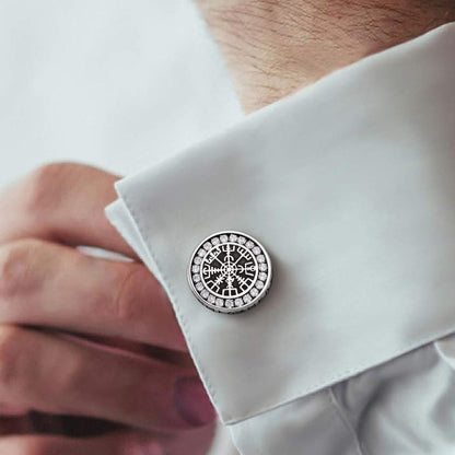 Nordic Viking Vegvisir Compass Cufflinks for Men