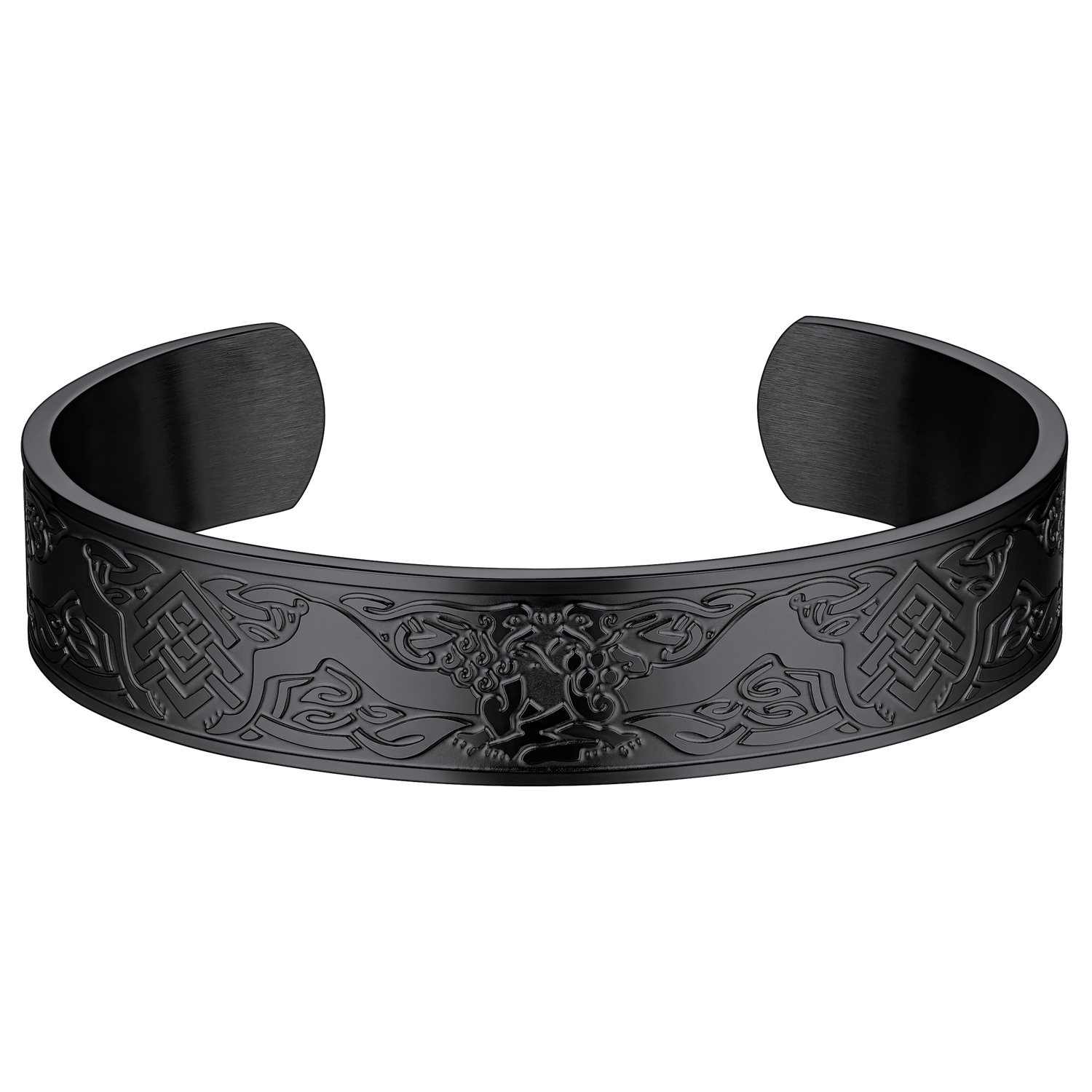 FaithHeart Viking Celtic Wolf Bangles Cuff Bracelet for Men FaithHeartimg