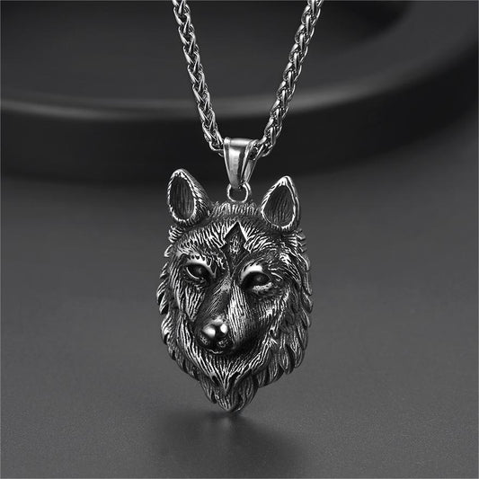 FaithHeart Viking Wolf Pendant Necklace For Men FaithHeart