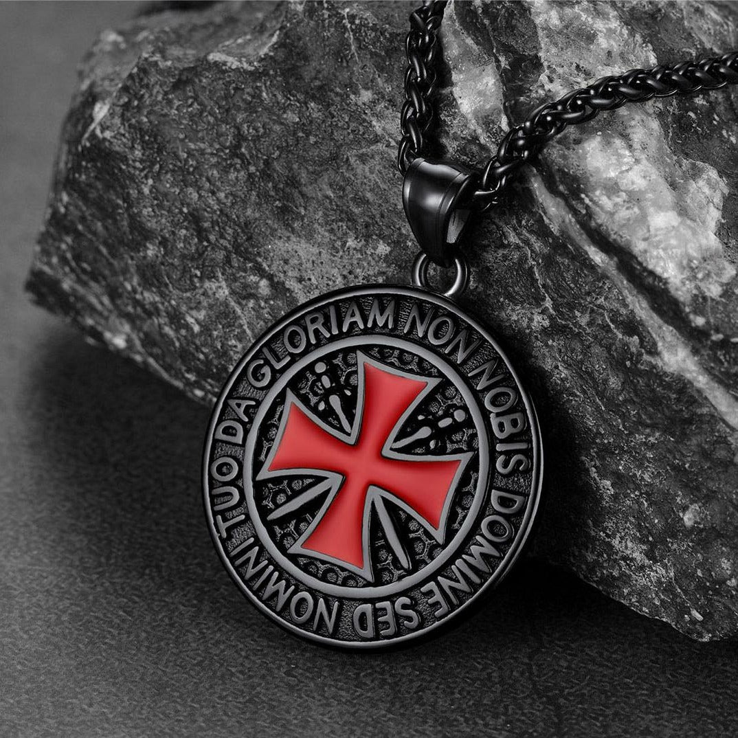 FaithHeart Knights Templar Cross Medallion Necklace For Men FaithHeart