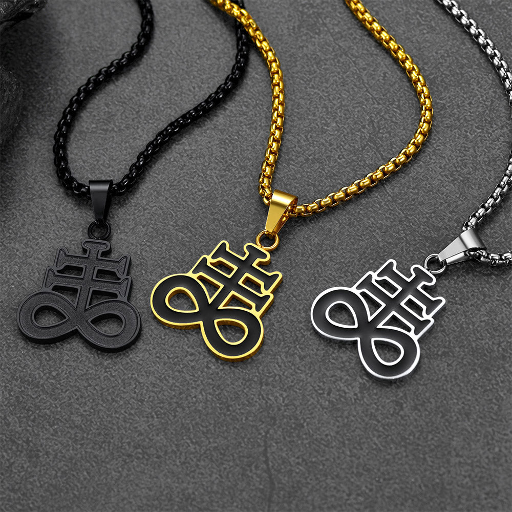 FaithHeart Satanic Leviathan Cross Necklace For Men FaithHeart