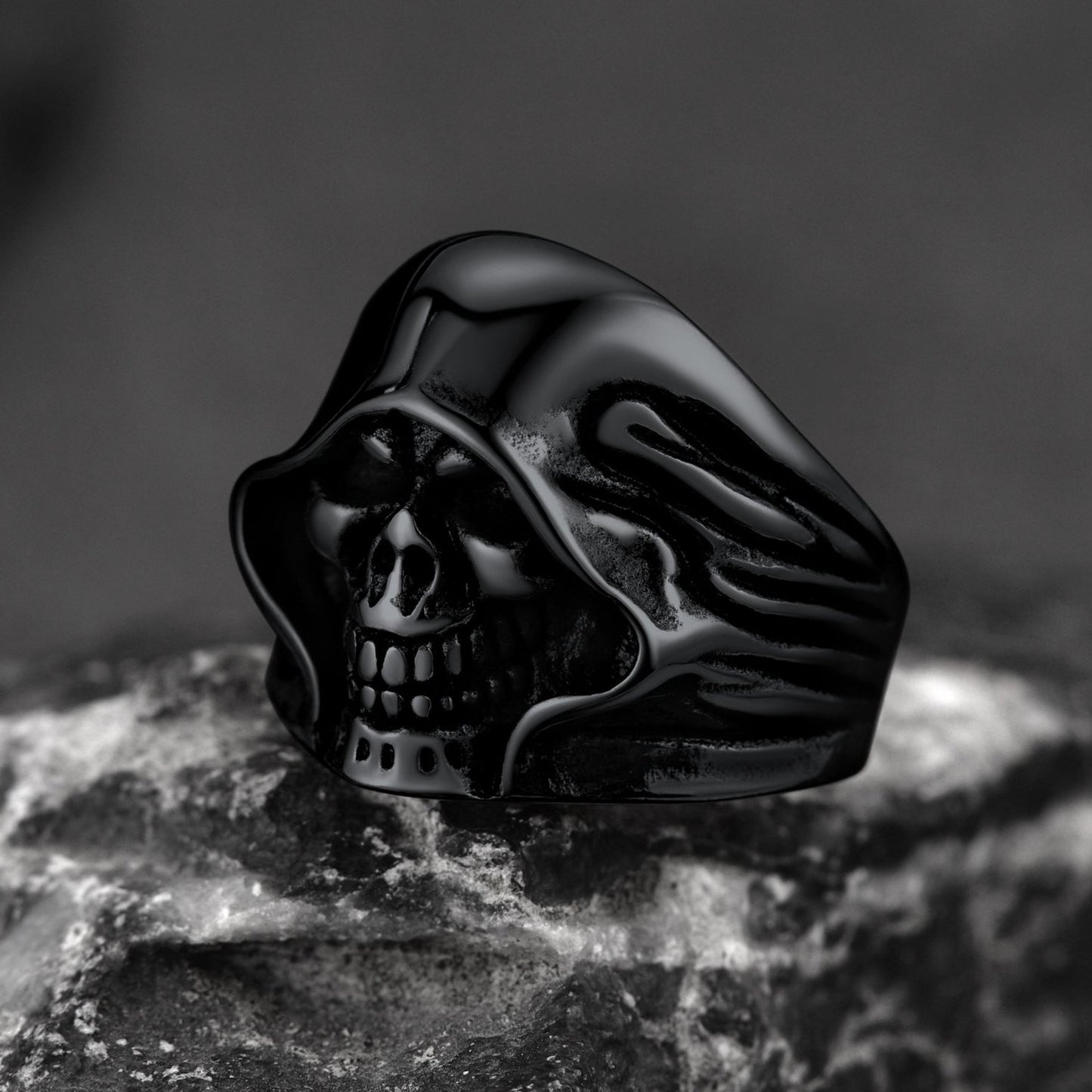 FaithHeart Gothic Grim Reaper Skull Ring For Men FaithHeart