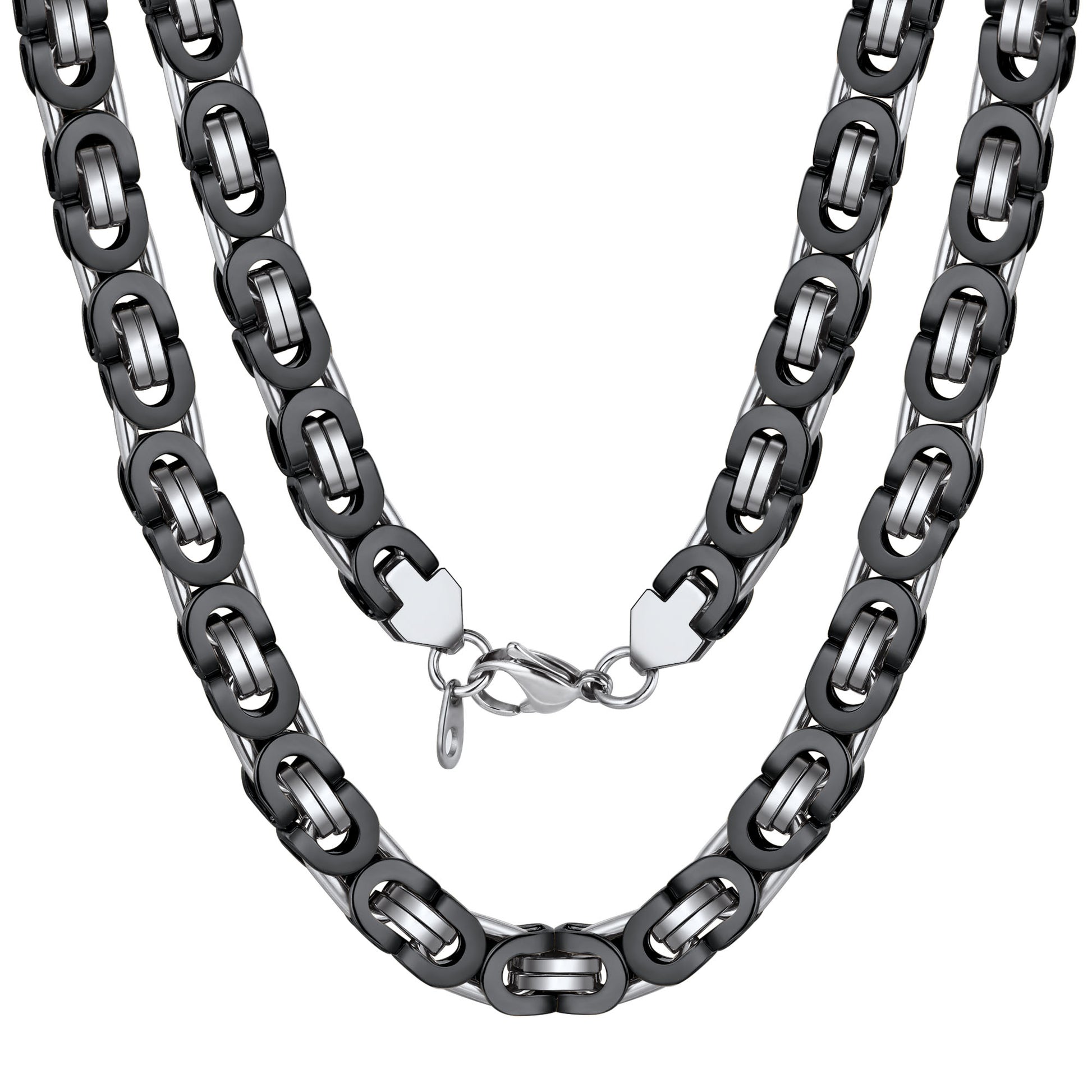 FaithHeart Flat Byzantine Gold Chain Link Necklace For Men FaithHeart