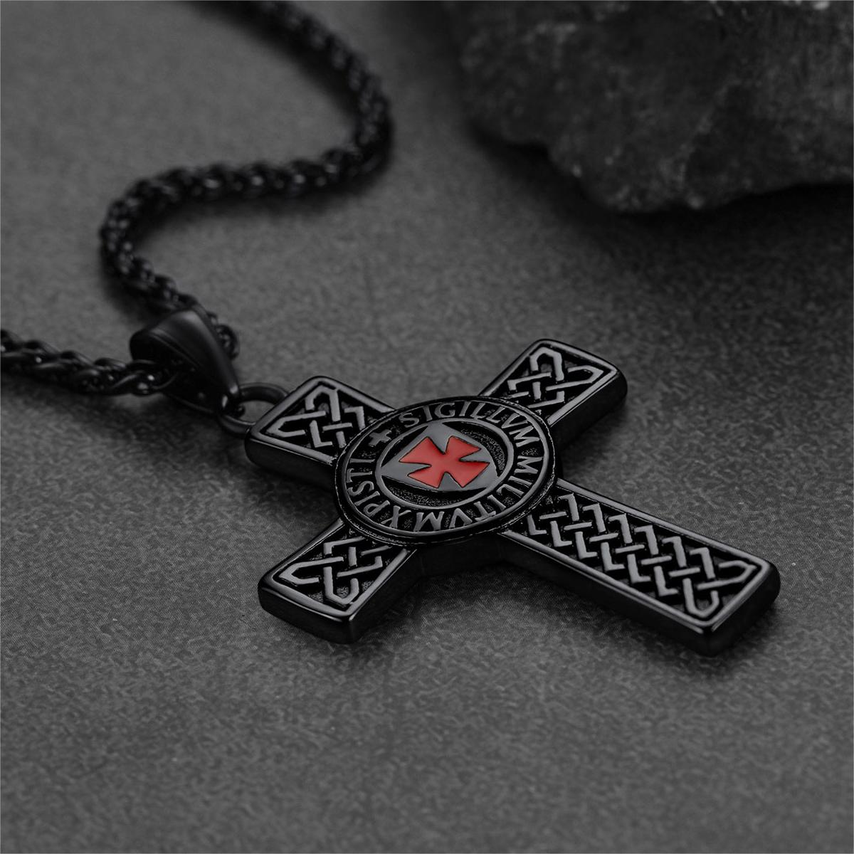 Knights Templar Commandery Necklace - Golden Vintage Cross | Bricks Masons