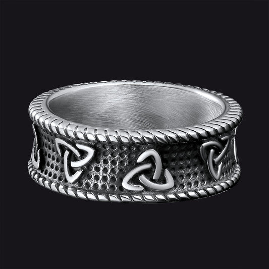 FaithHeart Viking Celtic Knot Band Ring For Men FaithHeart