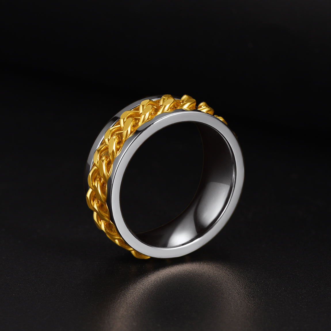 FaithHeart Cuban Chain Fidget Ring for Anxiety for Men FaithHeart