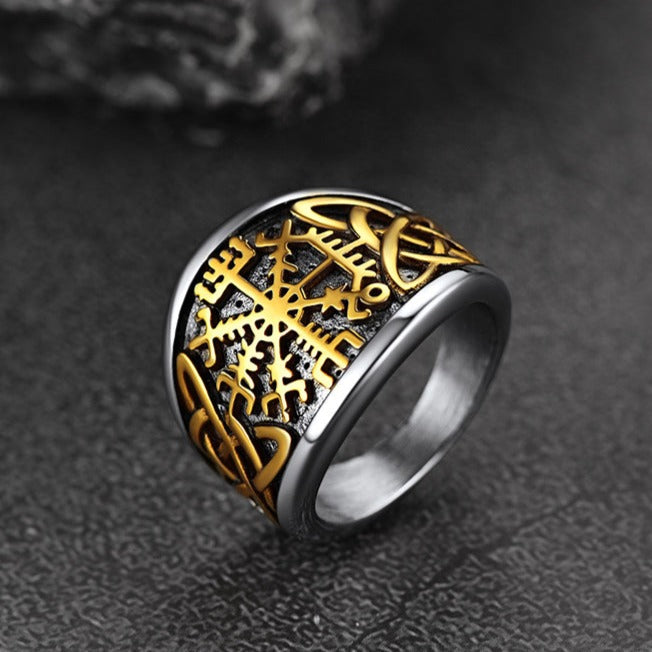 FaithHeart Viking Compass Ring with Celtic Knot for Men FaithHeart