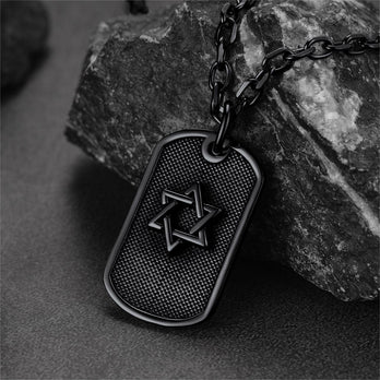 FaithHeart Custom Jewish Star Of David Dog Tag Necklace For Men FaithHeart