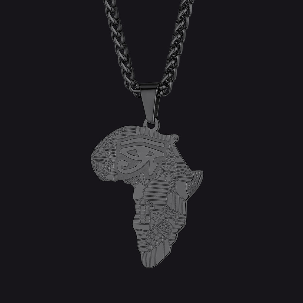 FaithHeart African Map Necklace with Eye Of Horus For Men FaithHeart