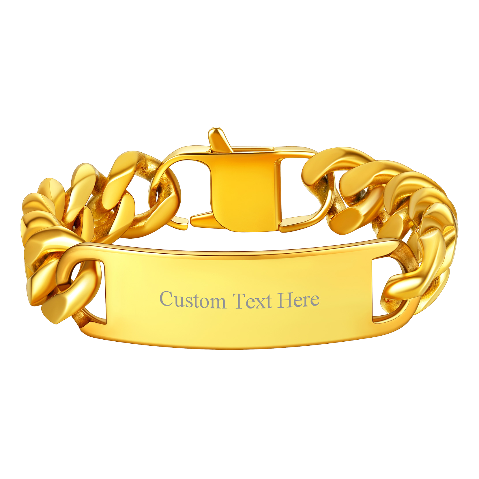 FaithHeart Custom ID Chunky Miami Cuban Chain Bracelet For Men FaithHeart