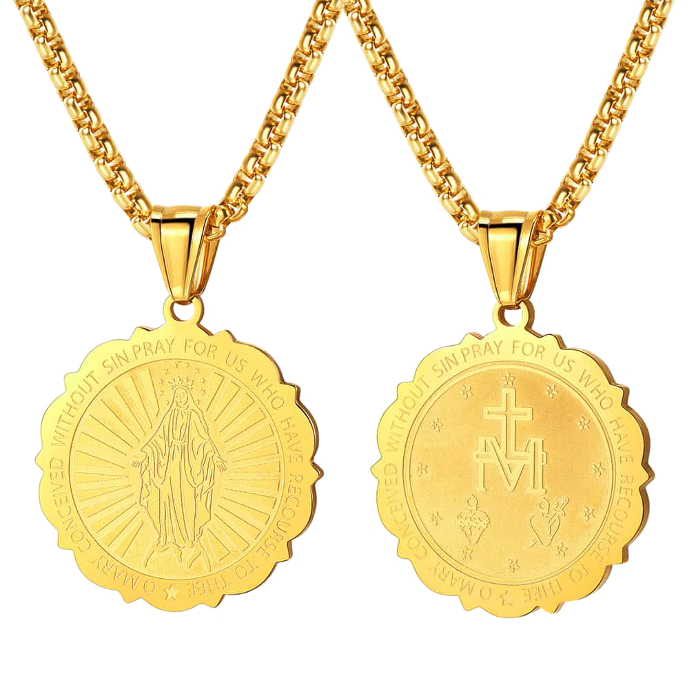 FaithHeart Virgin Mary Necklace Catholic Charm Necklace Of Blessed FaithHeart