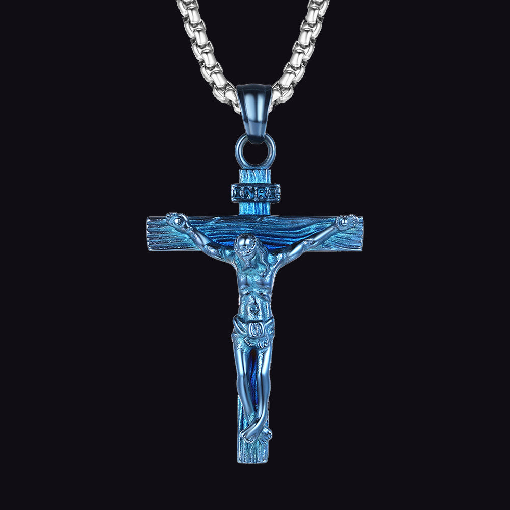 FaithHeart Catholic Cross Crucifix Necklace Jesus Pendant For Men/Women FaithHeart