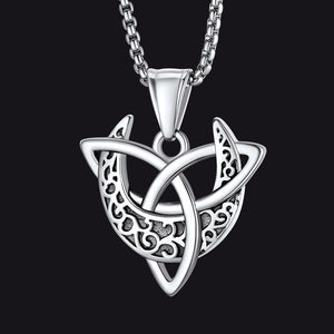 FaithHeart Vintage Triple Moon Goddess Necklace For Men FaithHeart