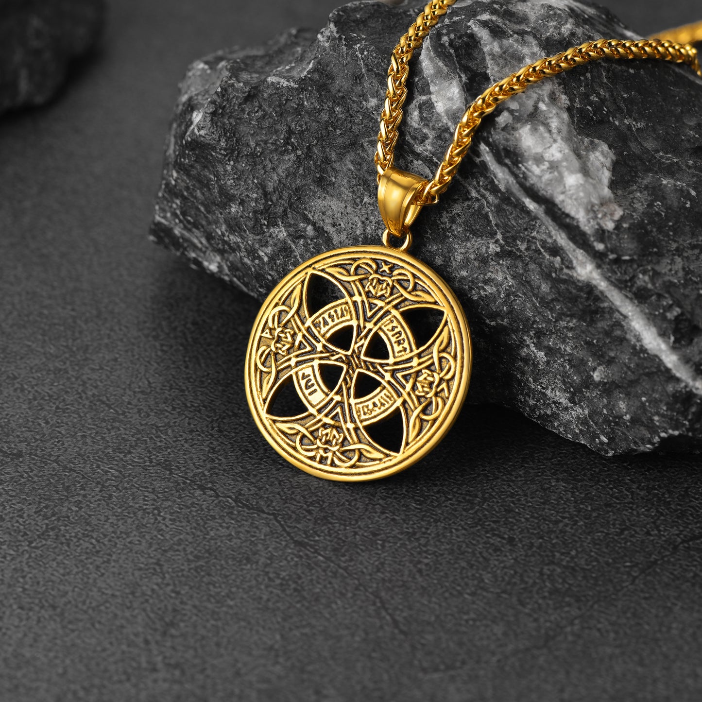 FaithHeart Viking Celtic Love Knot Necklace For Men With Rune FaithHeart