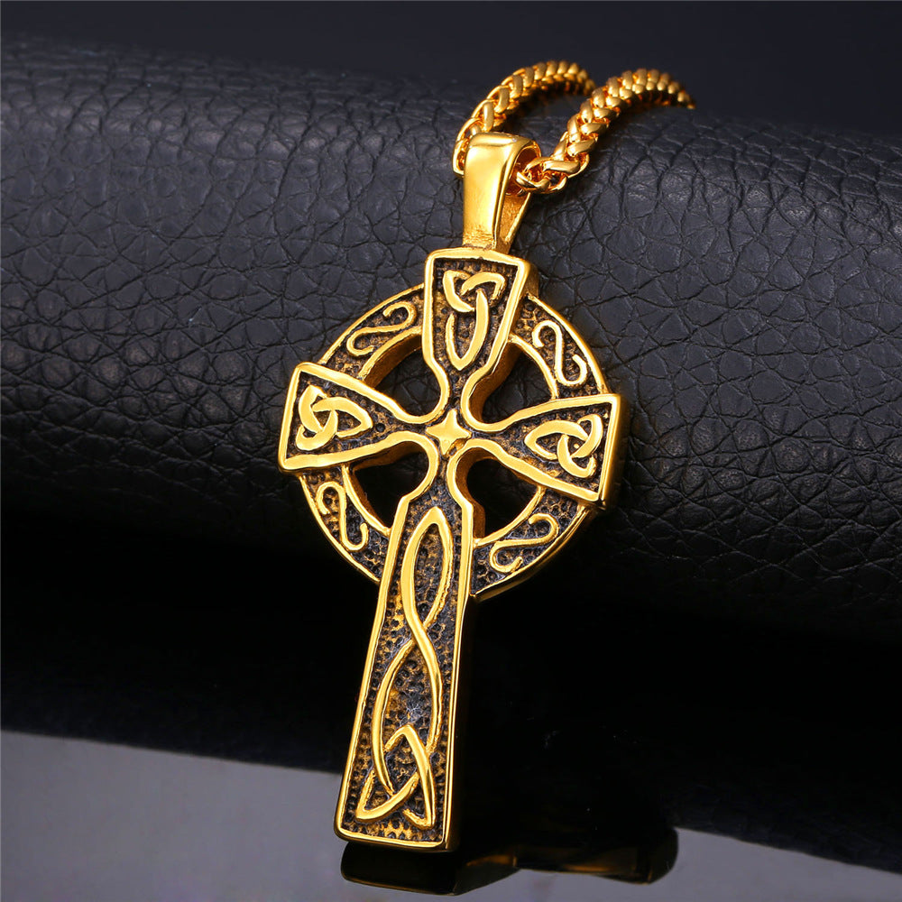 FaithHeart Celtic Knot Cross Necklace For Men FaithHeart