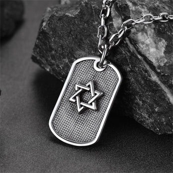 FaithHeart Custom Jewish Star Of David Dog Tag Necklace For Men FaithHeart