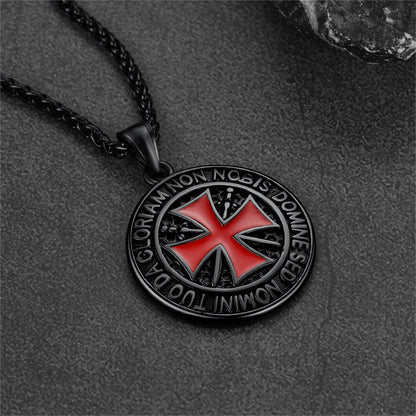 FaithHeart Knights Templar Cross Medallion Necklace For Men FaithHeart