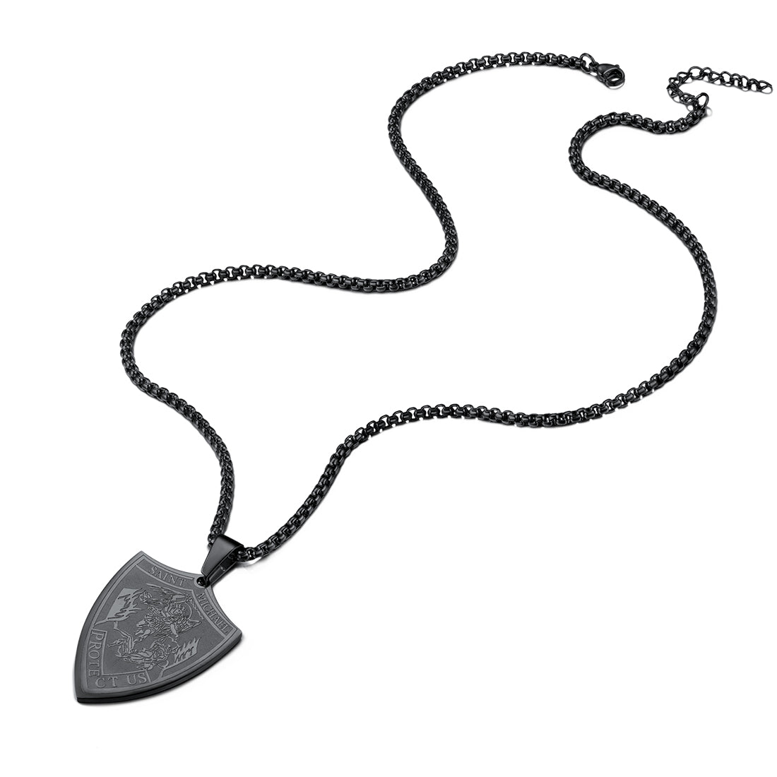 FaithHeart Saint Michael Necklace Shield Archangel Protection Pendant For Men FaithHeart