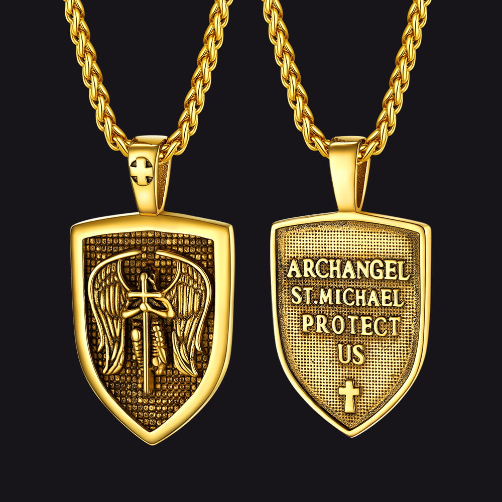 FaithHeart Shield Archangel St. Michael Protection Necklace For Men FaithHeart