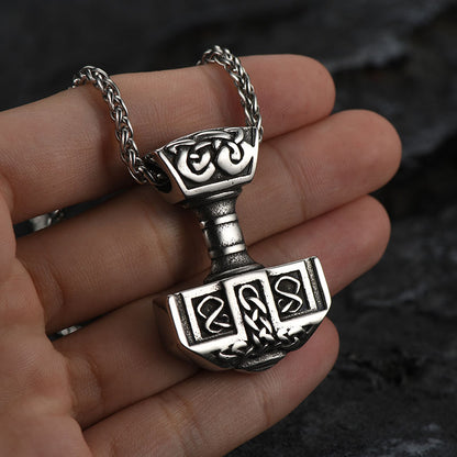 FaithHeart Norse Viking Thor's Hammer Necklace Mjolnir Pendant for Men FaithHeart