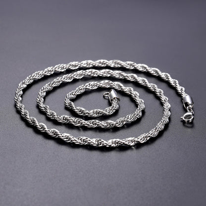FaithHeart Rope Chain Necklace Stainless Steel, 3MM/6MM FaithHeart