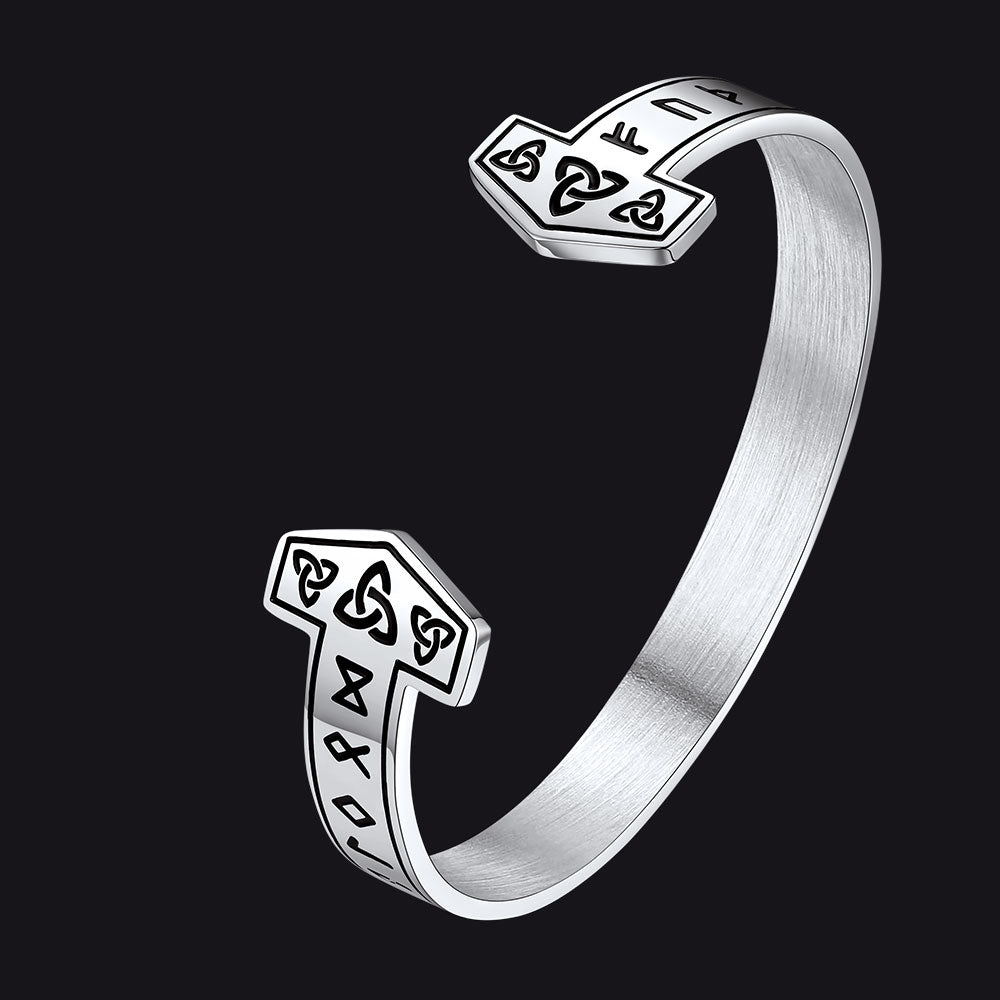 Viking Futhark Runes Cuff Bracelet