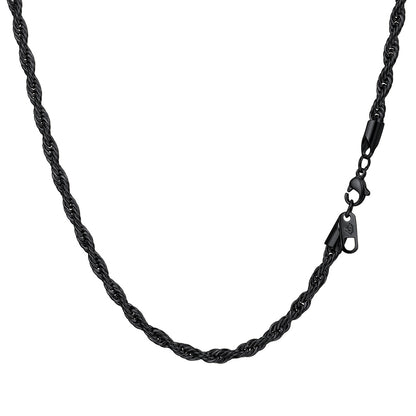 FaithHeart Rope Chain Necklace Stainless Steel, 3MM/6MM FaithHeart