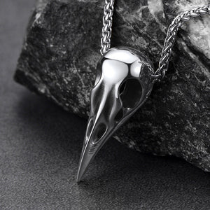 FaithHeart Viking Odin Raven Skull Necklace For Men FaithHeart