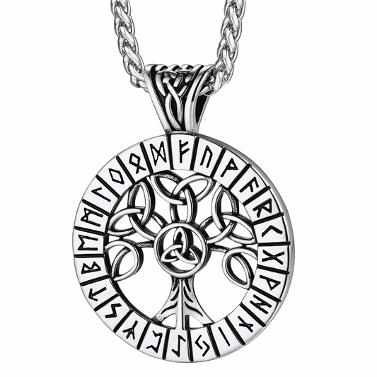FaithHeart Norse Viking Rune Tree Of Life Necklace For Men FaithHeart