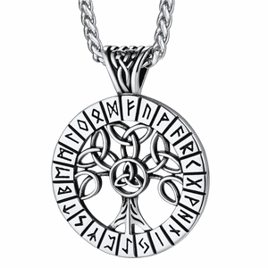 FaithHeart Norse Viking Rune Tree Of Life Necklace For Men FaithHeart