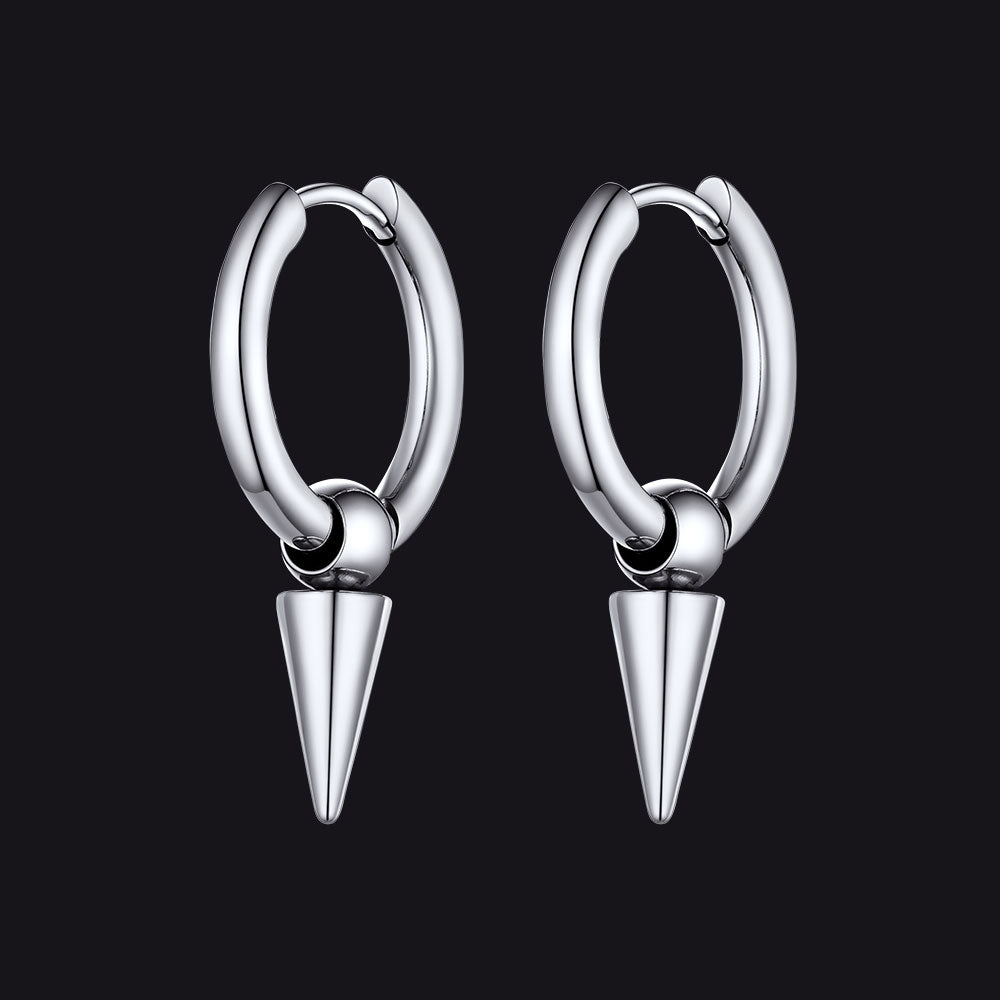 FaithHeart Punk Spike Hoop Earrings For Men FaithHeart