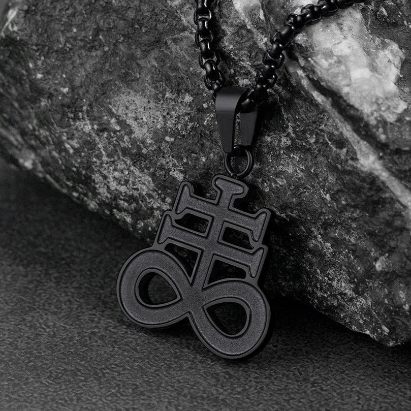 FaithHeart Satanic Leviathan Cross Necklace For Men FaithHeart