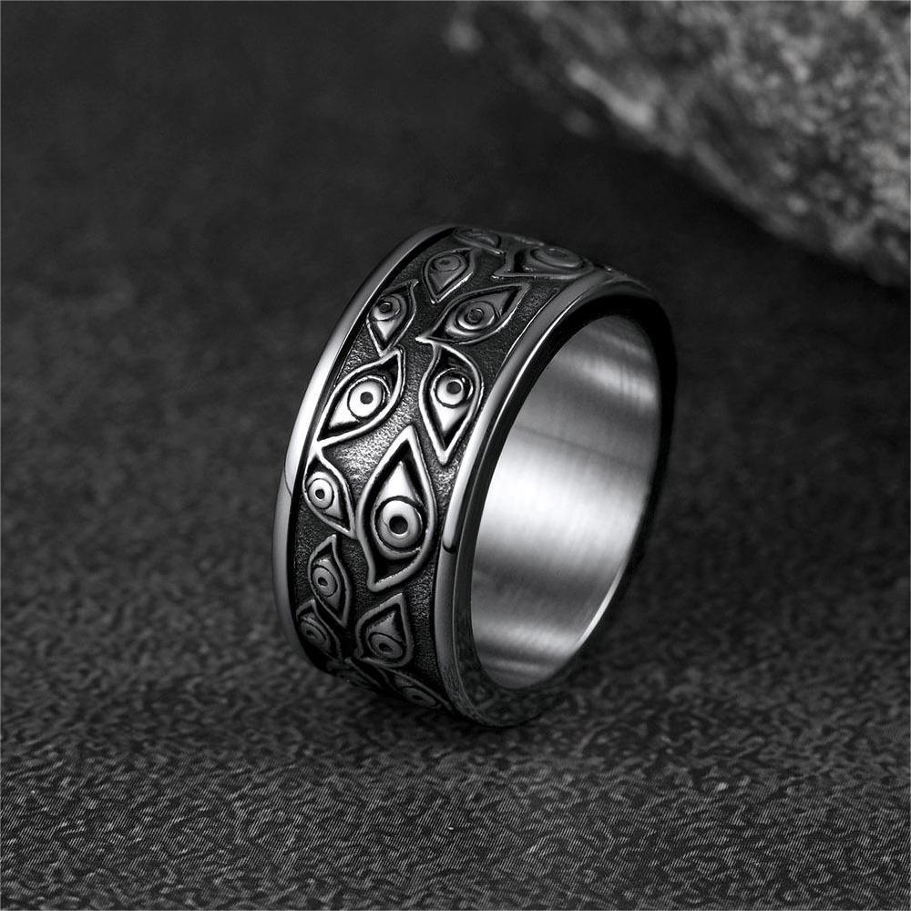 FaithHeart Evil Eye Ring Fidget Anxiety Ring For Men FaithHeart