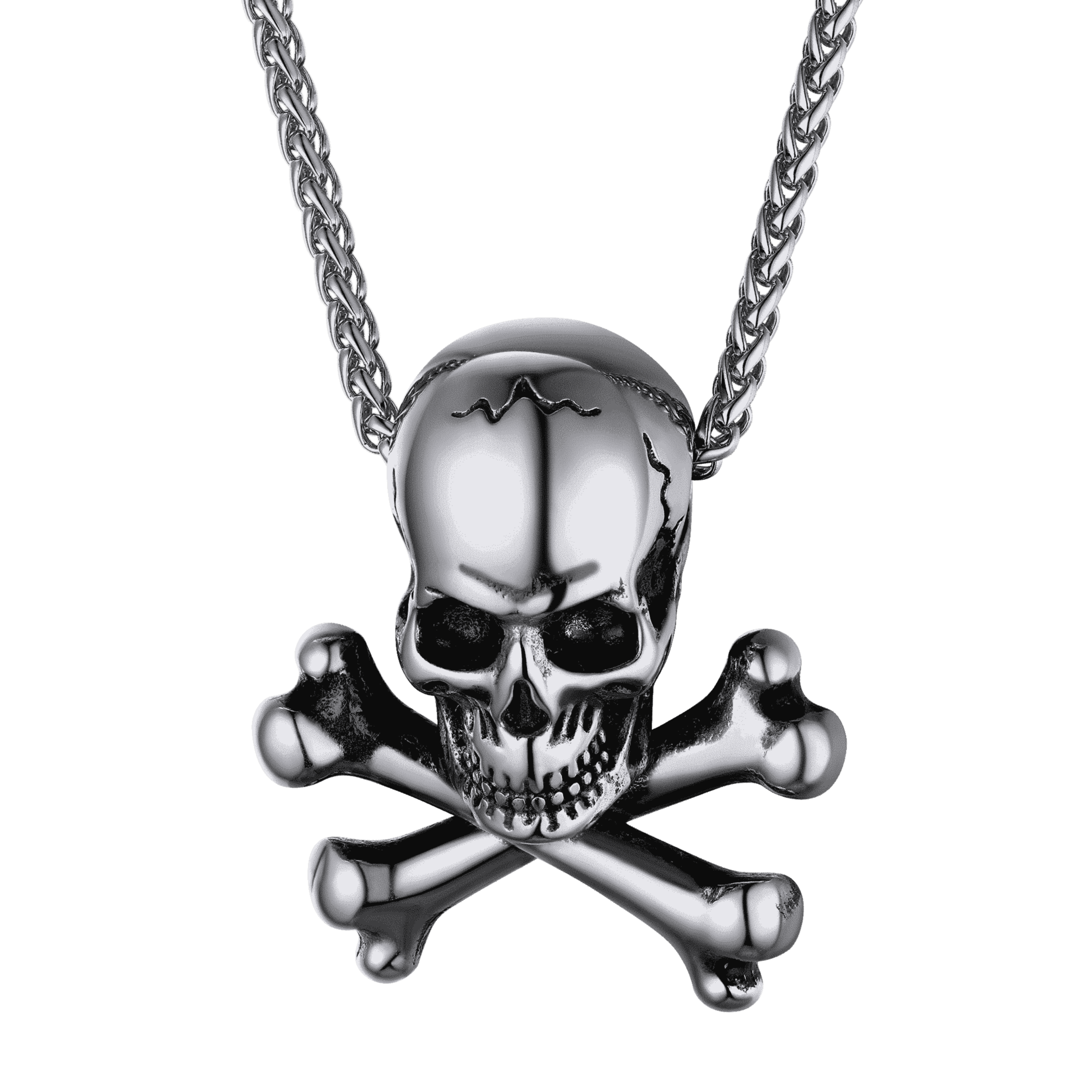 Gothic Pirate Skull Crossbones Necklace