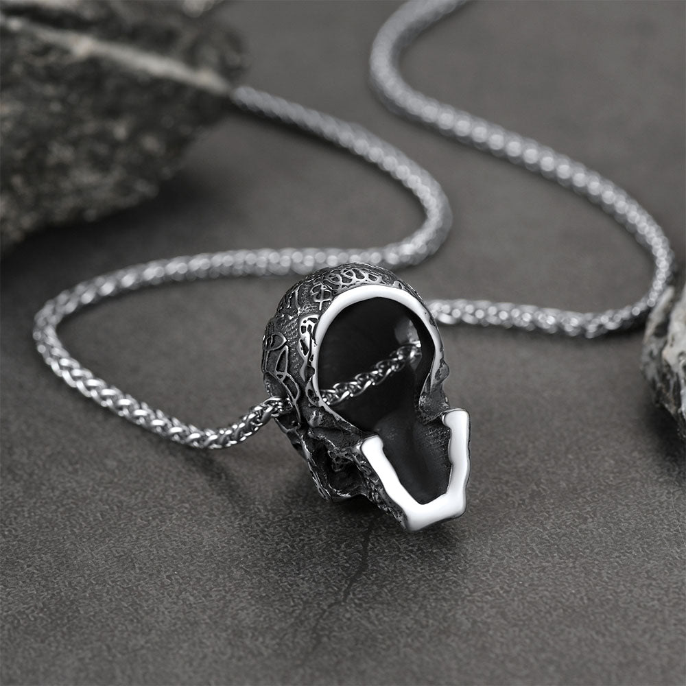 FaithHeart Gothic Skull Pendant Necklace For Men FaithHeart