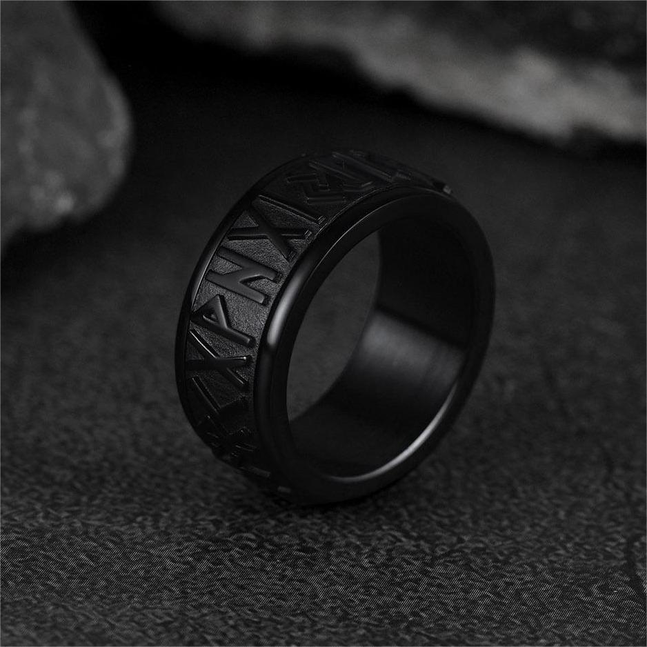 FaithHeart Norse Viking Rune Spinner Ring For Anxiety For Men FaithHeart