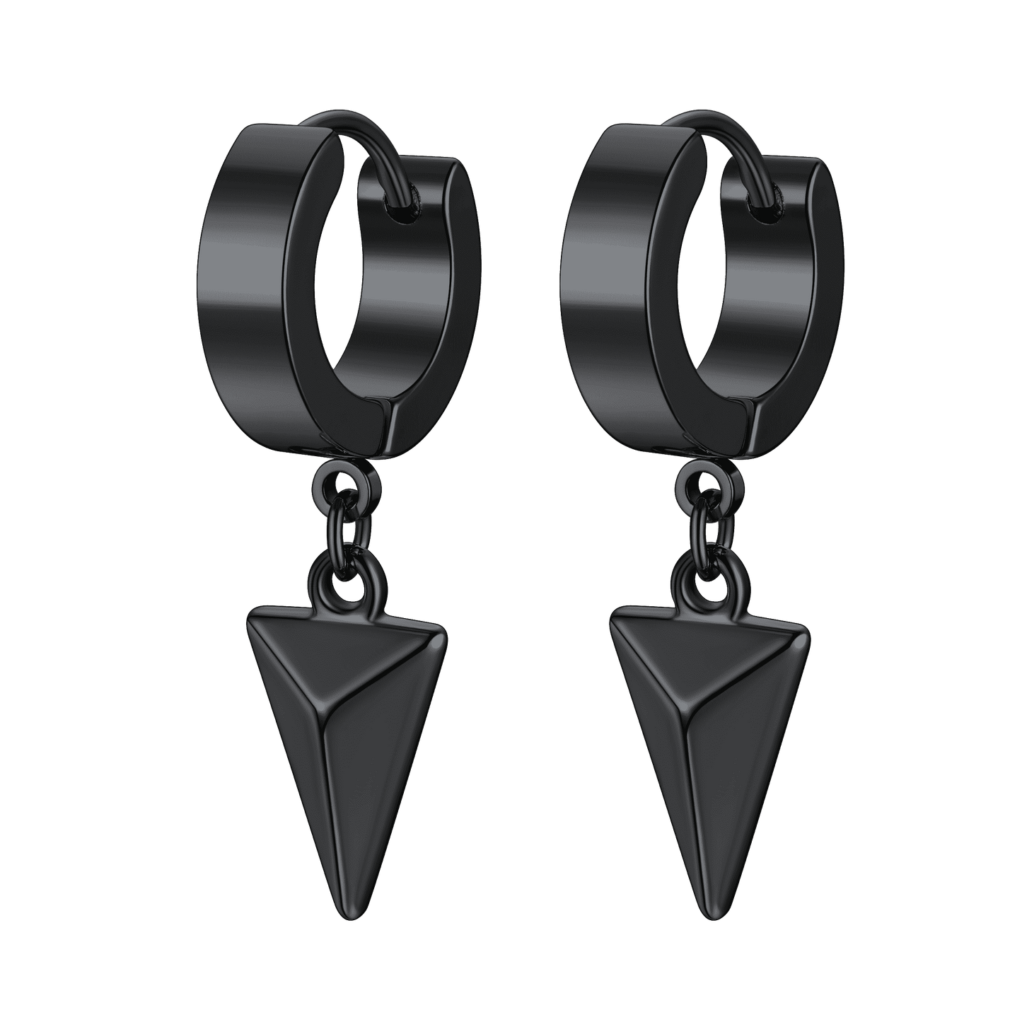 FaithHeart Triangle Dangle Earrings For Men Stainless Steel FaithHeart