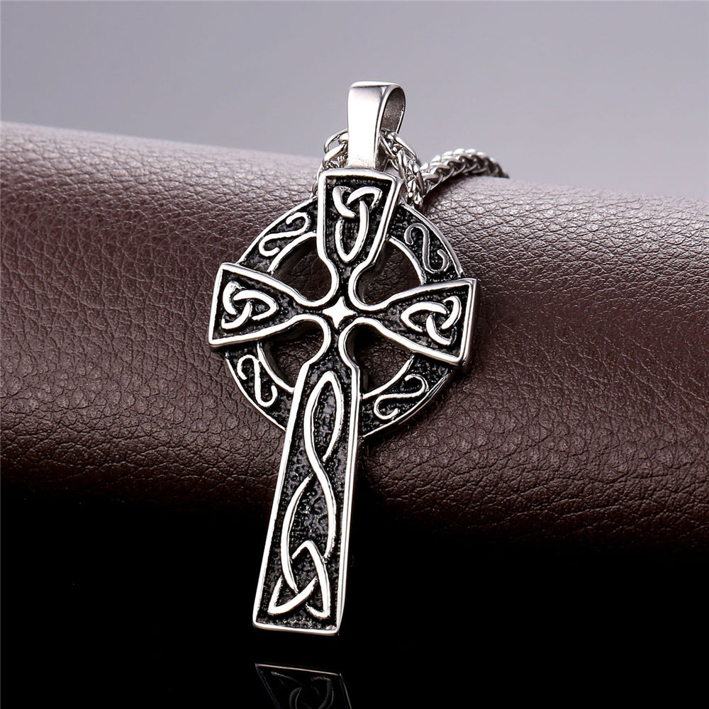 FaithHeart Celtic Knot Cross Necklace For Men FaithHeart