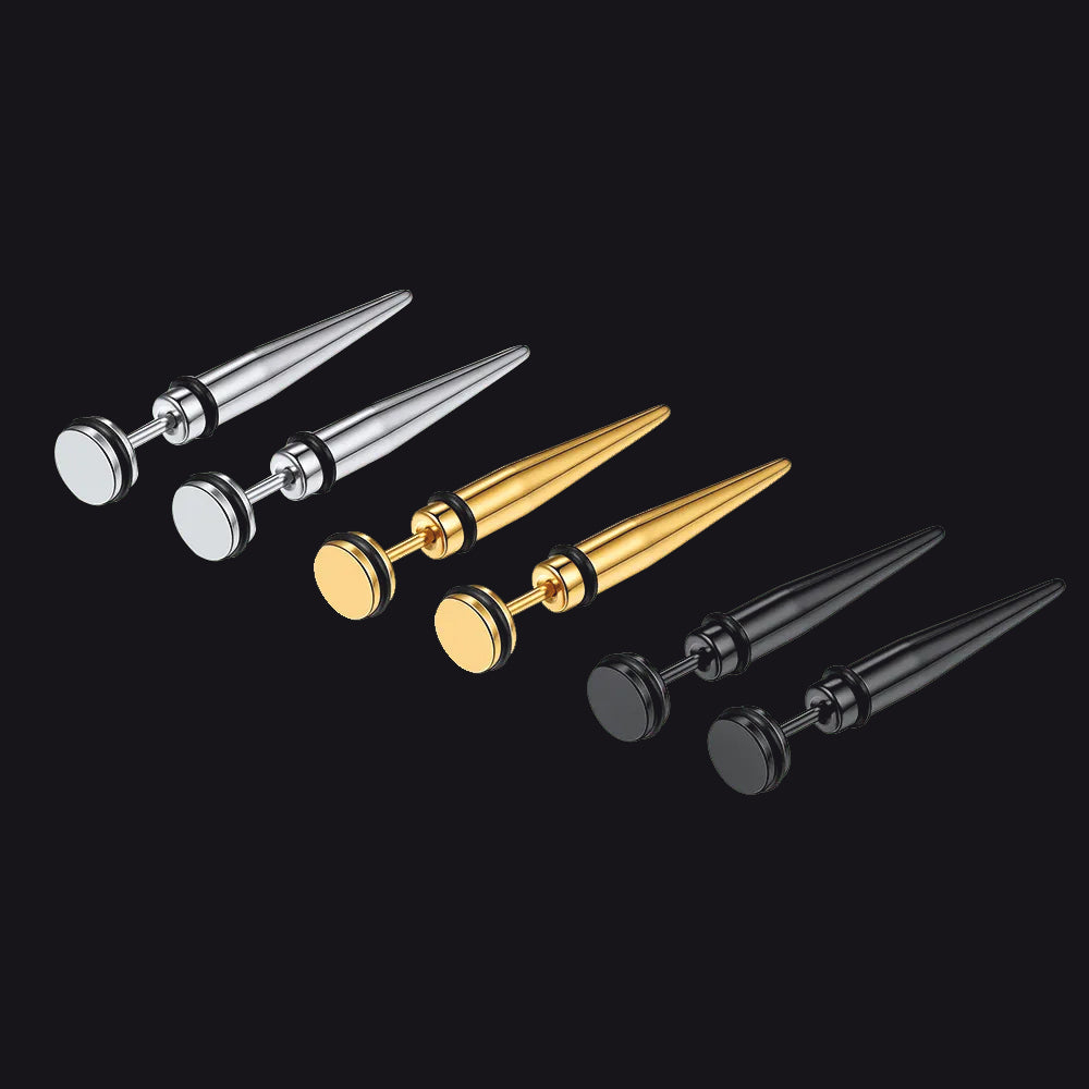 FaithHeart Punk Spike Stud Earrings For Men 3 Pairs FaithHeart
