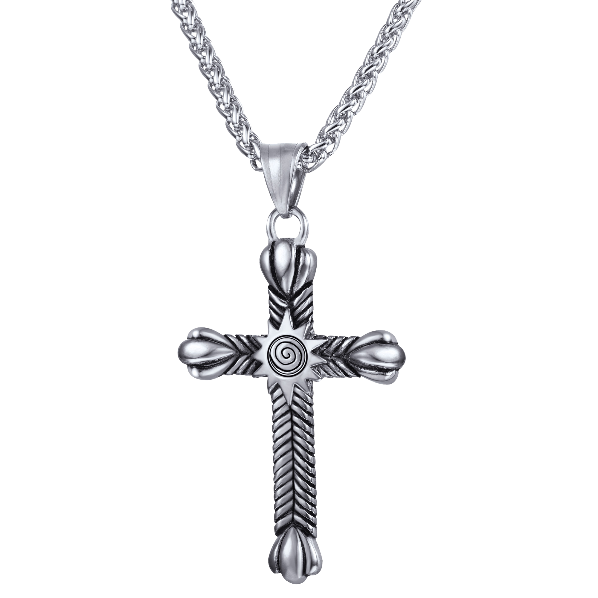 Stainless Steel Cross Crucifix Necklace