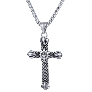 FaithHeart Stainless Steel Cross Crucifix Necklace for Men FaithHeart