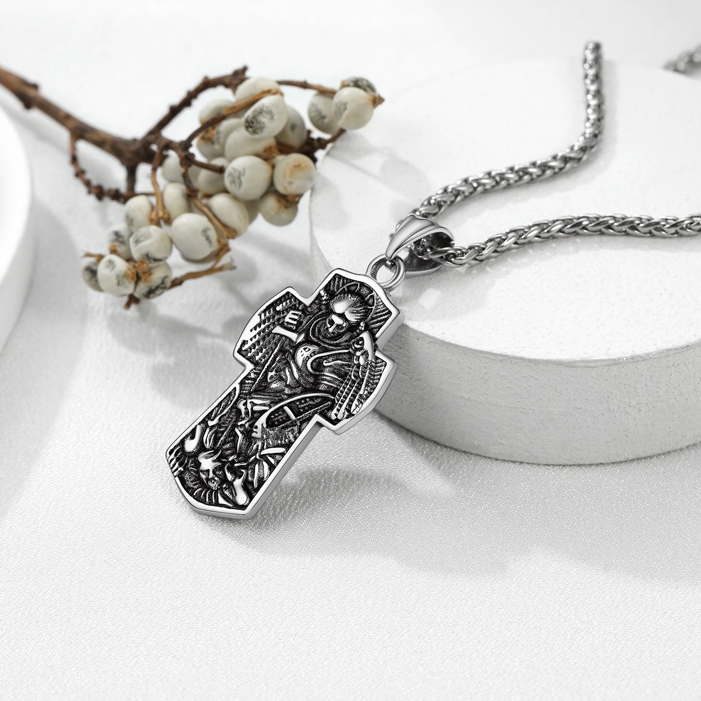 FaithHeart Archangel St. Michael Cross Necklace Protection Pendant FaithHeart