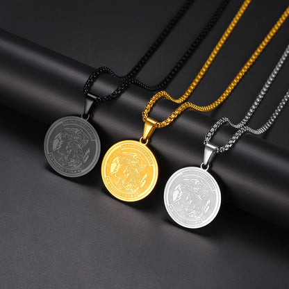 FaithHeart St. Michael Coin Necklace Medal Protection Pendant FaithHeart