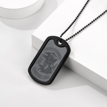 FaithHeart Military Saint Michael Necklace Dog Tag for Men FaithHeart