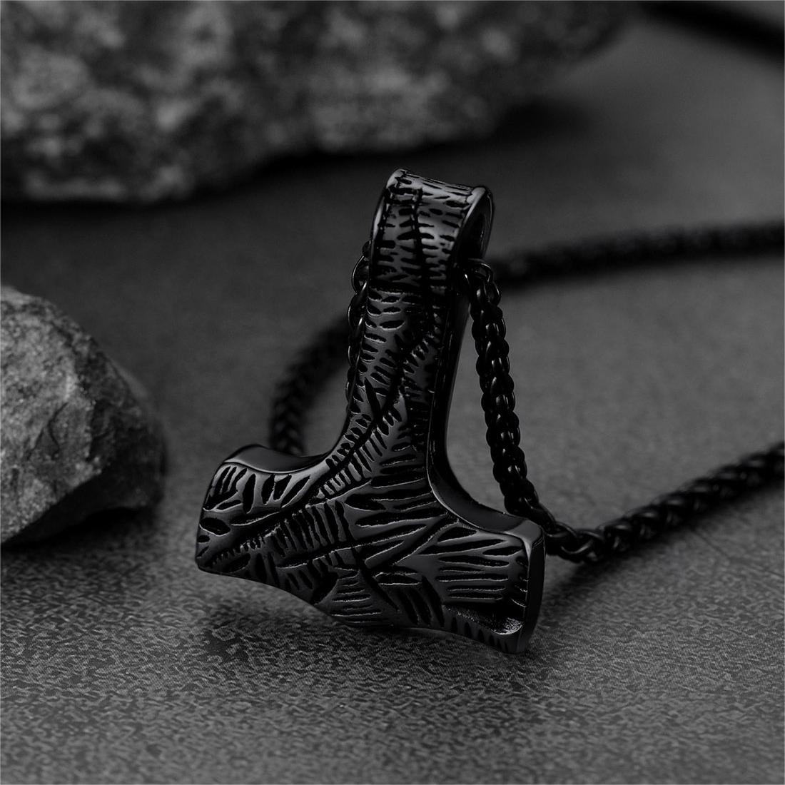 FaithHeart Viking Thor's Hammer Necklace Mjolnir Pendant For Men FaithHeart