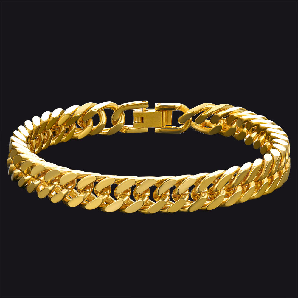 FaithHeart Miami Cuban Link Bracelet for Men, 8/12/17mm Width FaithHeart