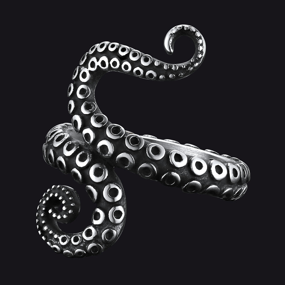 Punk Octopus Tentacle Ring Stainless Steel