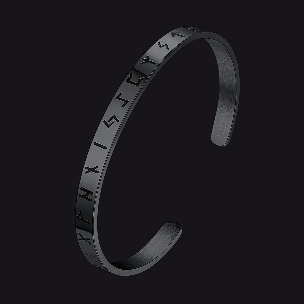 FaithHeart Norse Viking Runes Cuff Bracelet For Men FaithHeart