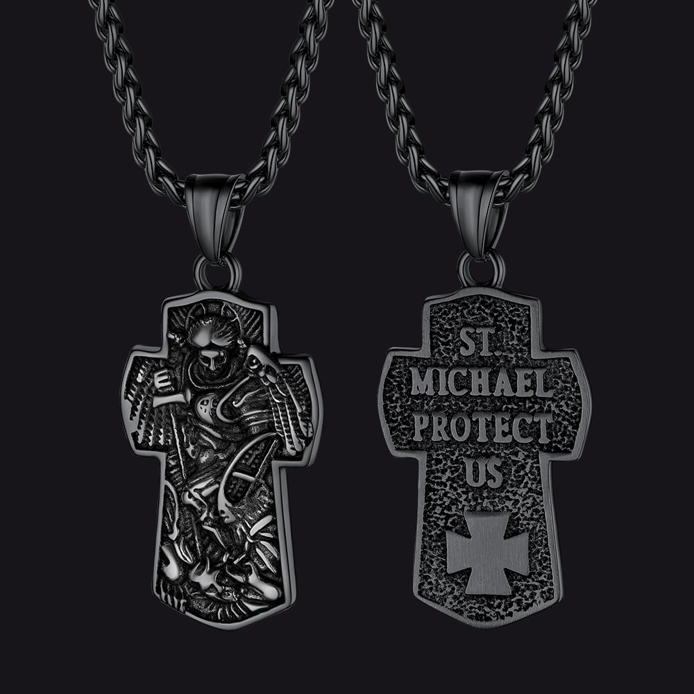 FaithHeart Archangel St. Michael Cross Necklace Protection Pendant FaithHeart